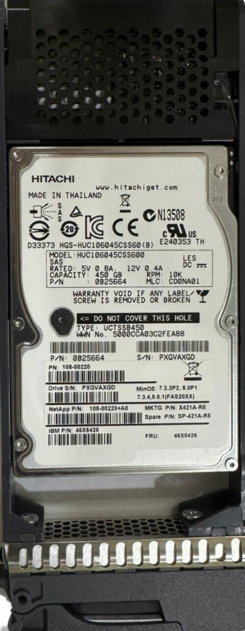 Hitachi HUC106045CSS600 450 GB HDD SAS P/N 0B25664