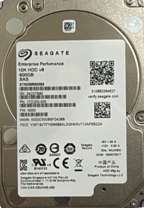 Seagate ST600MM0088 600 GB HDD SAS P/N 1FD200-005